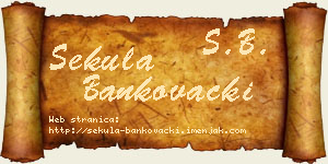 Sekula Bankovački vizit kartica